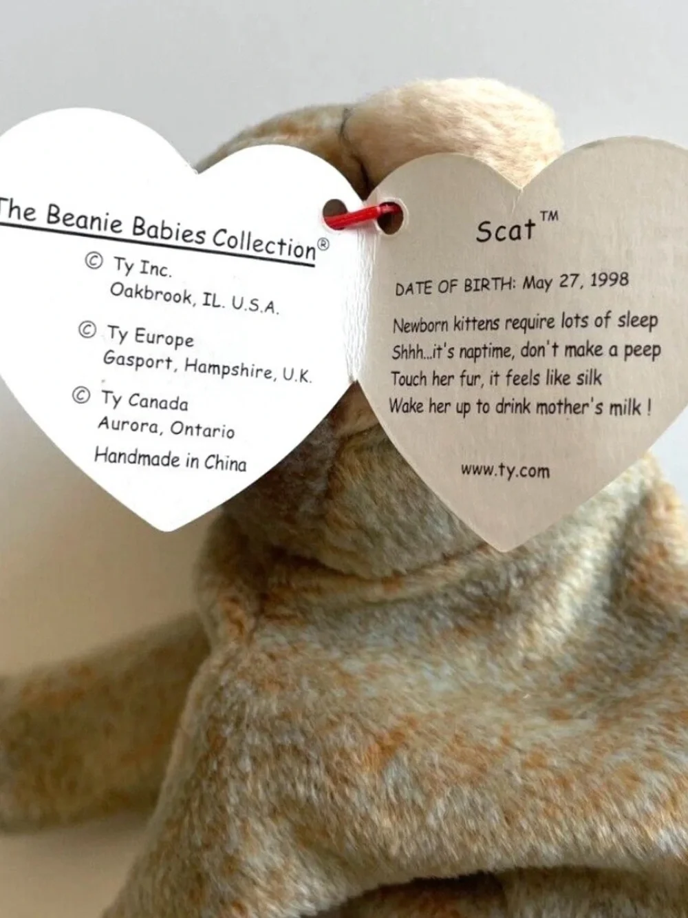 Vintage Ty Beanie Baby - Scat the Cat (1998 / Retired with Mint Tag)⁠